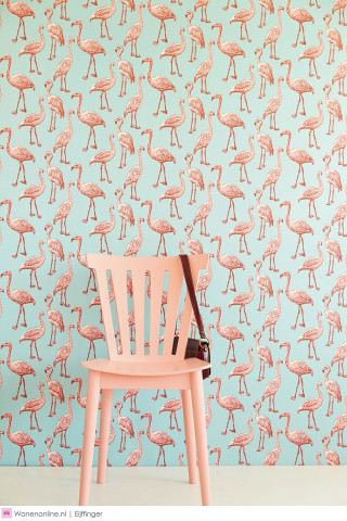 Pink chair flamingo wall purse - the back of the chair free wallpaper