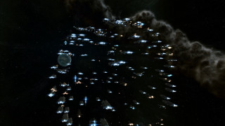 Space station lights smoke sky - a space station free wallpaper for desktop