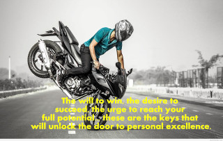 Man motorcycle quote rider back - inspirational free wallpaper