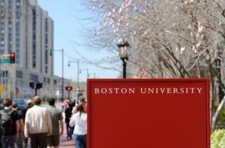 Boston university red sign crowd - bourgeoi free wallpaper for desktop