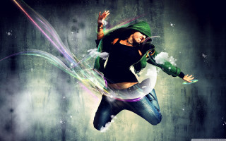 Man flying green hoodie green 2 - a green hat free wallpaper