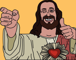 Man heart cross thumbs up - figurativism free wallpaper