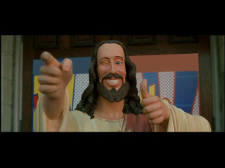 Jesus thumbs up smile statue - figurativism free wallpaper