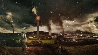 Man hill factory smoke billowing - dan hillier free wallpaper