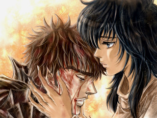 Anime couple touching faces noses - aya goda free wallpaper for desktop