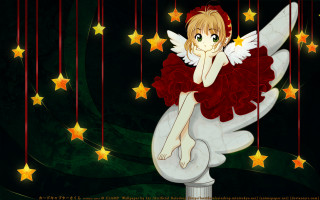 Girl wings red dress white - a cartoon picture of a girl free wallpaper