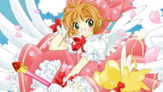 Cartoon character pink dress angel - a pink umbrella free wallpaper