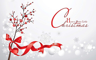 Christmas card red ribbon berry - processed free wallpaper
