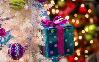 Christmas tree present box background - present free wallpaper