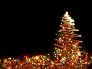 Christmas tree lights dark night 2 - the dark night time free wallpaper