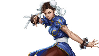Woman blue outfit baseball bat - chen hong free wallpaper