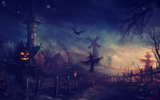 Halloween cemetery cross fullmoon night - anato finnstark free wallpaper