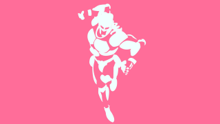 White silhouette person pink background - outrun free wallpaper