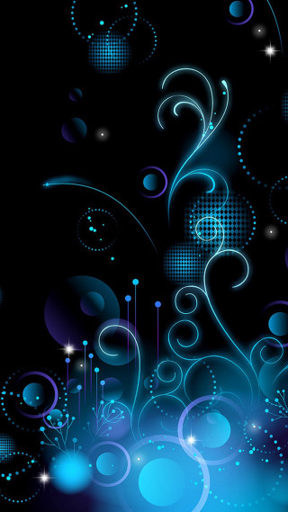 Blue abstract background circles stars - a blue abstract background free wallpaper for mobile