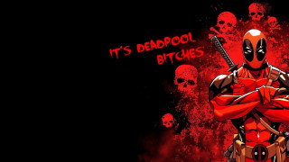 Deadpool gun skulls background caption 2 - a caption free wallpaper