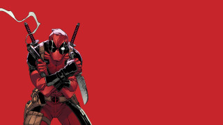 Deadpool character guns knife action - a white ribbon free wallpaper