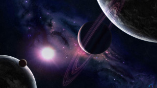 Planets stars bright light sky 2 - a group of planets free wallpaper