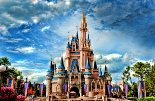 Castle sky background clouds blue 2 - pixar and disney animation free wallpaper