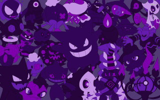 Cartoon characters purple black pattern - a bunch of cartoon characters free wallpaper