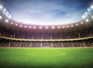Soccer stadium green field sky - the field free wallpaper for desktop