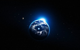 Blue planet bright light star - a blue planet free wallpaper
