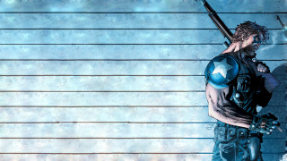 Man holding gun standing wall - brian bolland free wallpaper