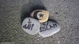 Three rocks islamic concrete art - free hearts wallpaper for desktop