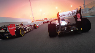 Racing car track sunset sunrise - the sun behind free wallpaper