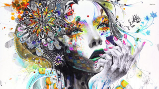 Woman flower hair hand artistic - carne griffiths free wallpaper