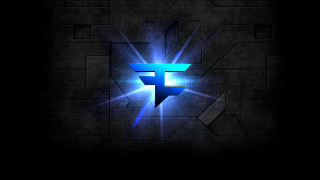 Dark background blue logo center - the center of the image free wallpaper