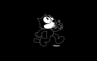 Cartoon character black background white - a white outline free wallpaper