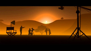 Group sunset field camera hills - cinematic landscape free wallpaper