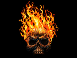 Skull flames burnt clothes fire - a skull free wallpaper