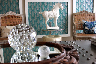 Horse statue table mirror vase - art deco free wallpaper