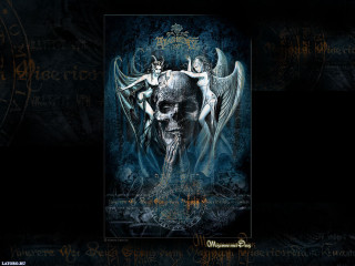 Skull wings demon face image - dark art free wallpaper for desktop