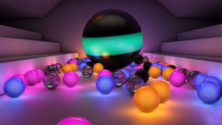 Room balls lights floor middle 2 - ball free wallpaper