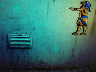 Man blue umbrella starry sky - david wojnarowicz free wallpaper