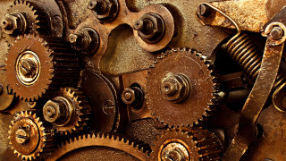 Clock gears steampunk gold roman - a close up of a clock free wallpaper