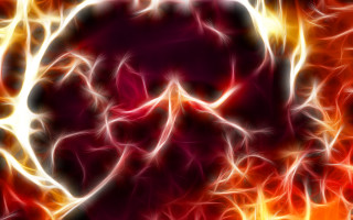 Human head flames red yellow - plasma free wallpaper for desktop