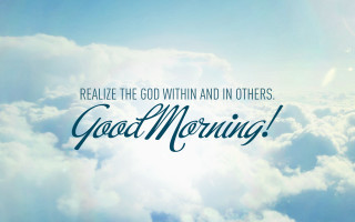 Relax god within good morning - cloud and a quote free wallpaper