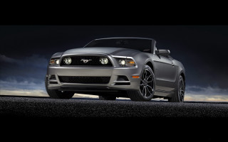 Silver mustang convertible night road - convertible free wallpaper for desktop