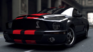 Mustang black red street building - a tall building free wallpaper
