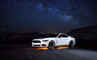 White car night sky stars - sky behind free wallpaper