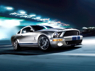 Silver car night street headlights - a silver car free wallpaper