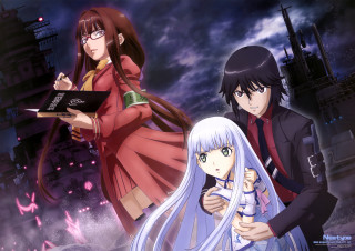 Anime characters city night sky - a city free wallpaper