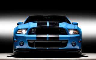 Blue mustang white stripe black - the car free wallpaper