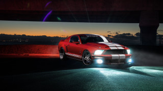 Red mustang 2 - rim free wallpaper