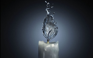 Candle water splash 3d render - the dark room free wallpaper