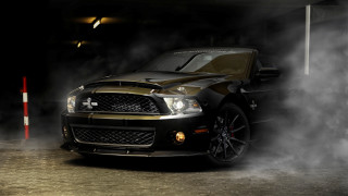 Black gold mustang parking garage - matte finish free wallpaper for desktop