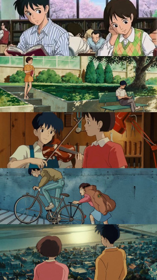 Cartoon man violin woman background - a cartoon scene free wallpaper for mobile